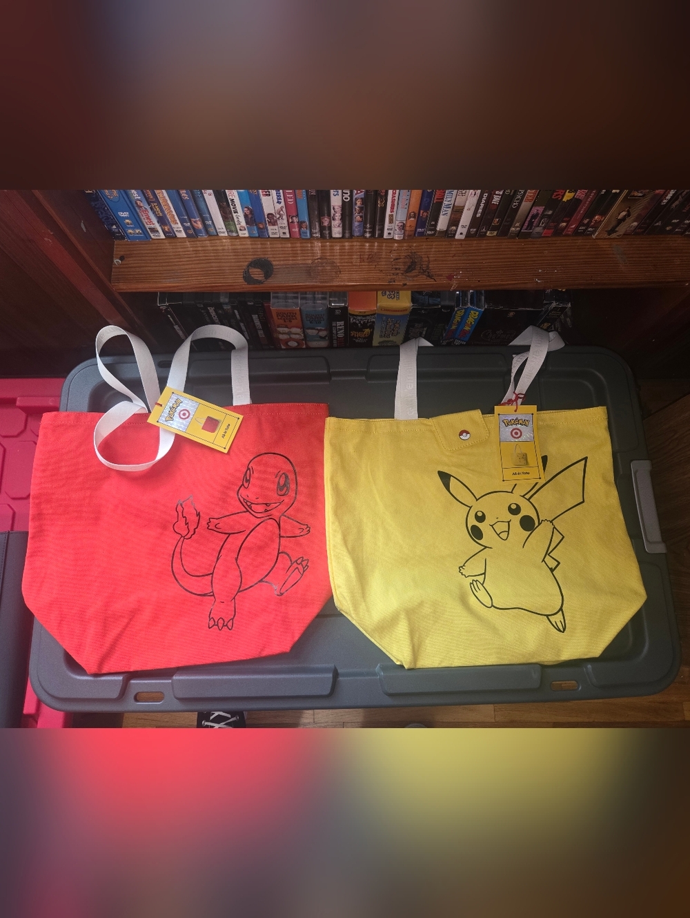 Target Exclusive NWTPokémon Charmander & Pikachu Canvas Tote Bags - Red & Yellow